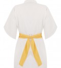 Sarı Kuşaklı Beyaz Kimono Üst
