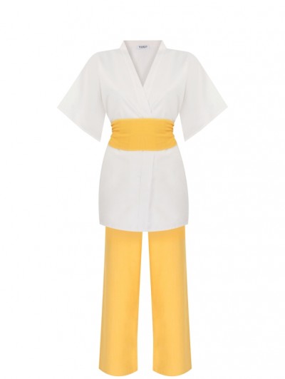 Sarı Kuşaklı Kimono Takım