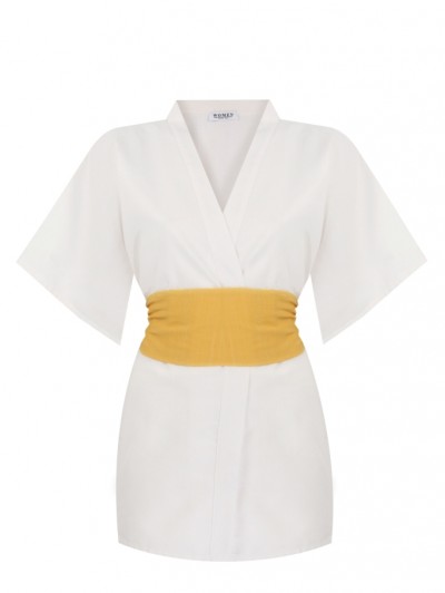 Sarı Kuşaklı Kimono Takım