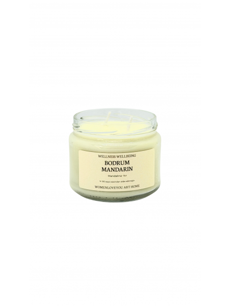 Bodrum Mandarin Mandalina & Itır Aromalı %100 Doğal Soya Mumu