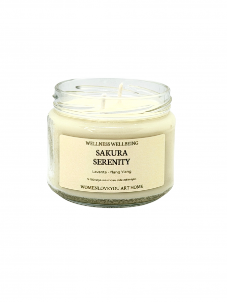 Sakura Serenity – Lavanta & Ylang Ylang Aromalı %100 Doğal Soya Mumu