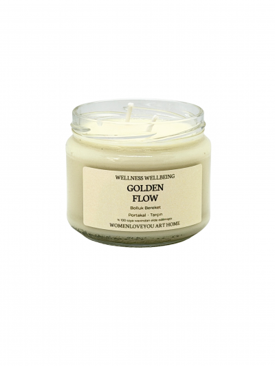Golden Flow Portakal & Tarçın Aromalı Bolluk Bereket Mumu Golden Flow Portakal & Tarçın Aromalı Bolluk Bereket Mumu