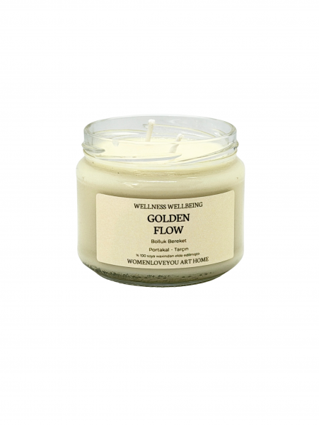 Golden Flow Portakal & Tarçın Aromalı Bolluk Bereket Mumu