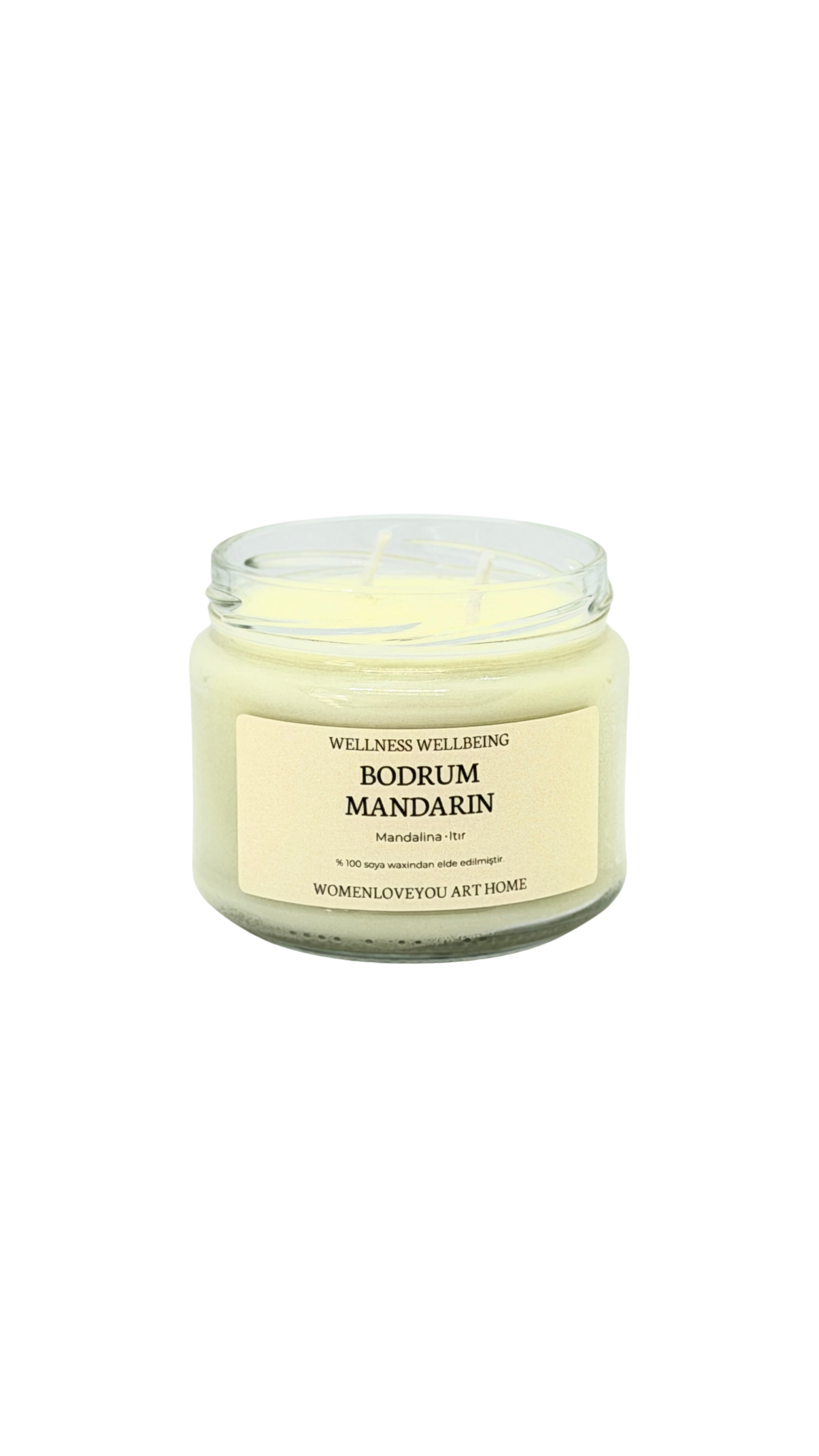 Bodrum Mandarin – Mandalina &amp; Itır Aromalı %100 Doğal Soya Mumu