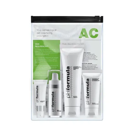 AC Resurfacing Kit Akne ve Sivilce Eğilimli Ciltler İçin Pürüzsüzleştirici Ve Dengeleyici Ev Bakım Kiti
