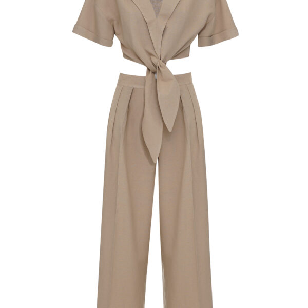 Bej Rengi Önden Bağlamalı Takım