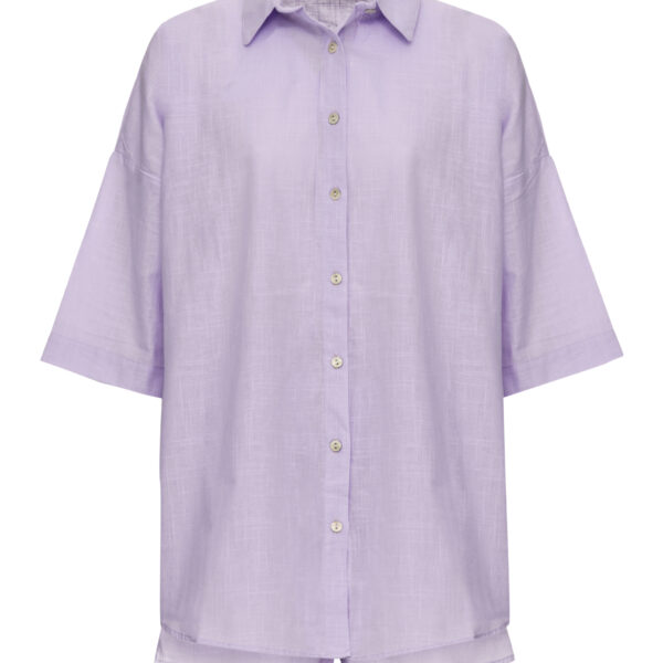 Lila Gömlek Şort Takım