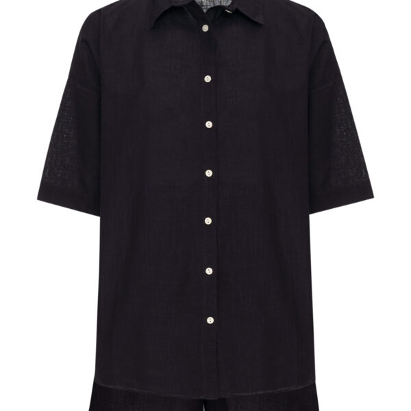 Siyah Gömlek Şort Takım