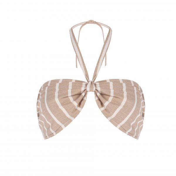 Bej Rengi Beyaz Çizgili Büstiyer