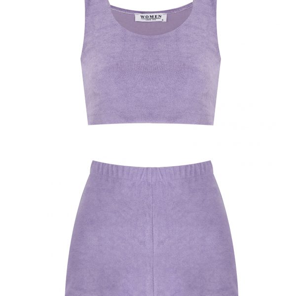 Lila Rengi Şort Takım