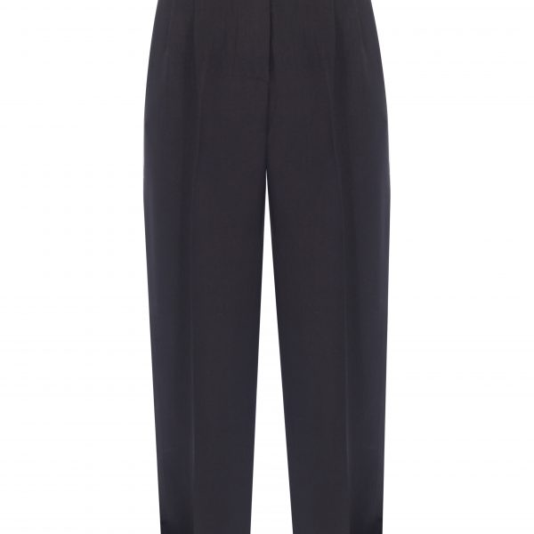 Siyah Bilekten Çıt Çıtlı Yüksek Bel Pantolon